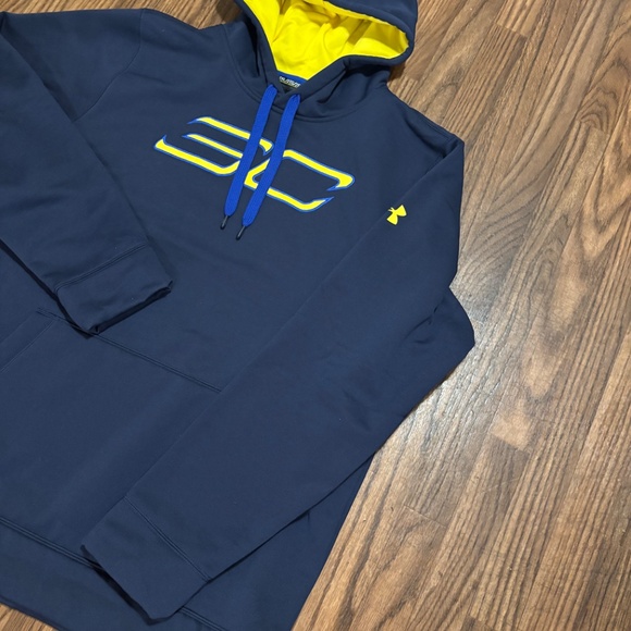 Under Armour * Steph Curry Pullover Sweatshirt Hoodie * Blue & Gold Size 2XL - Picture 5 of 10